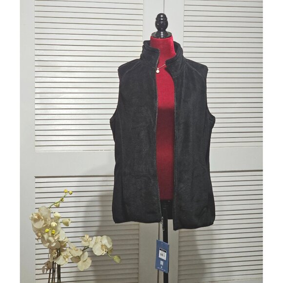 NWT  White Sierra Women's Black Fleece Cozy Zip-Up Lightweight  Vest Sz XL 2882 - Picture 5 of 13